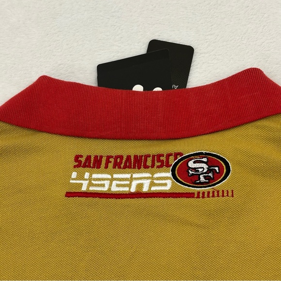 San Francisco 49ers Football Rugby Style Klew NFL Red Gold Polo Shirt Mens sizes - Picture 12 of 16